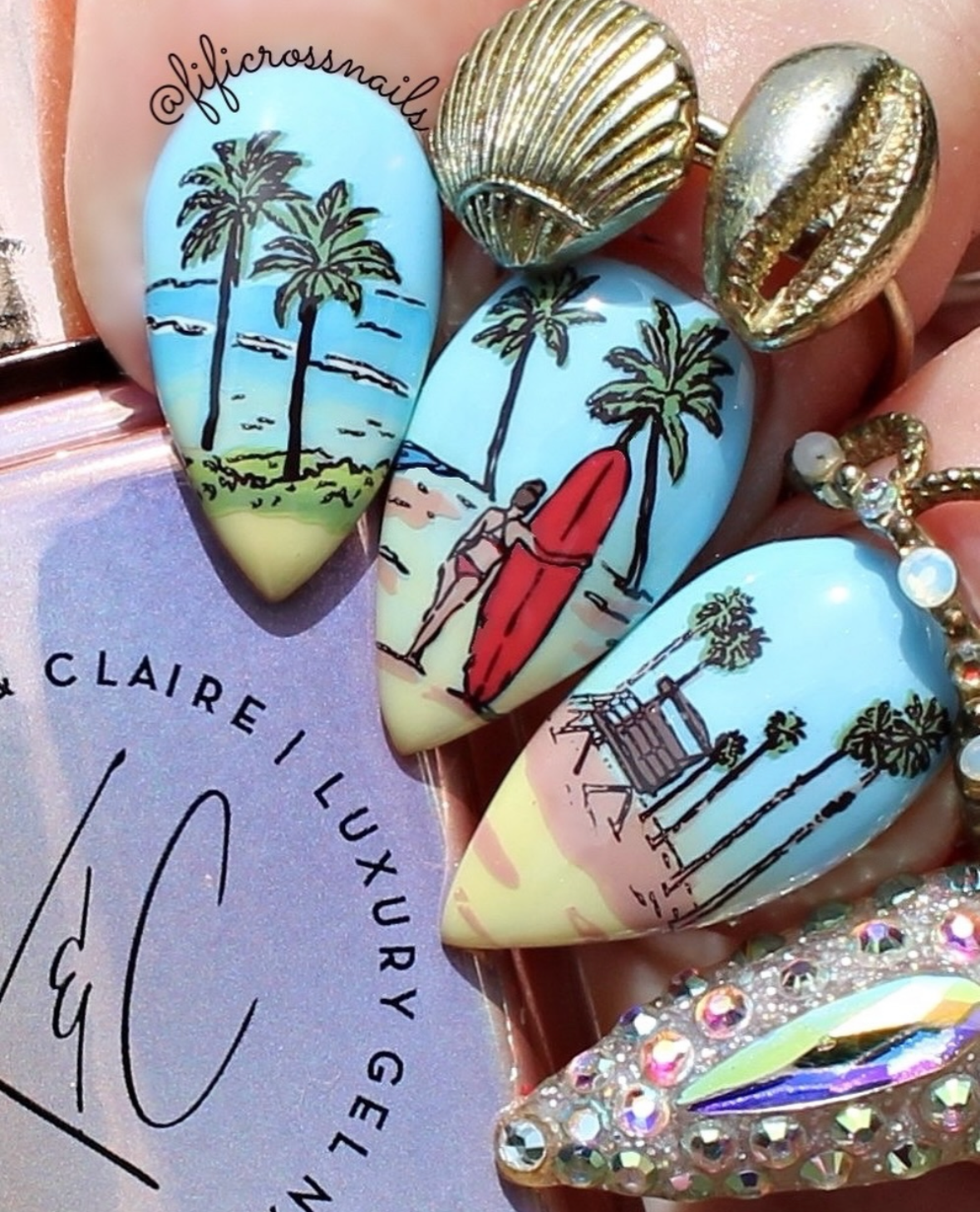 Coastal Living (CjS-413) Etched Nail Art Stamping Plate