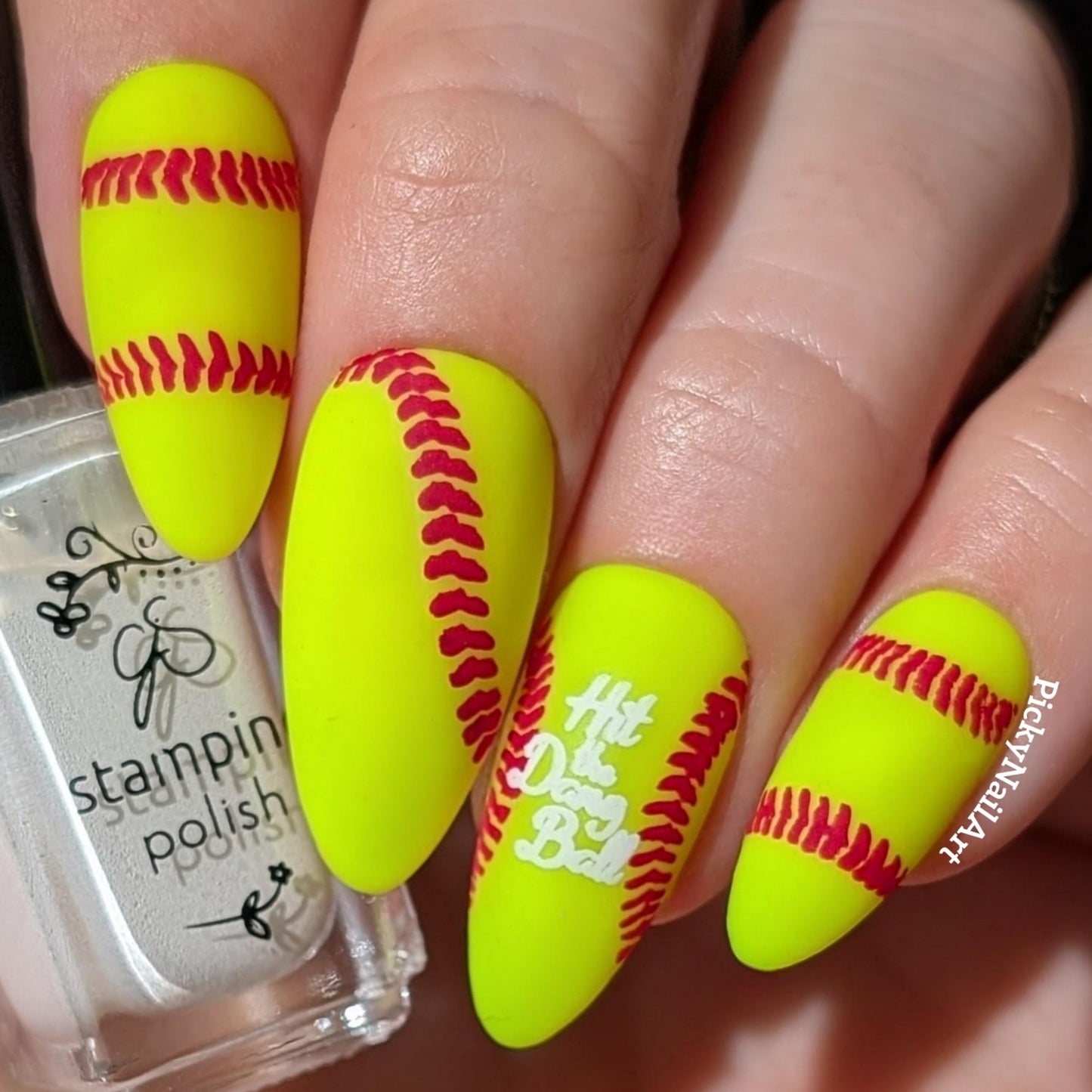 Cherry Picked For The Game (CjS-416) Etched Nail Art Stamping Plate