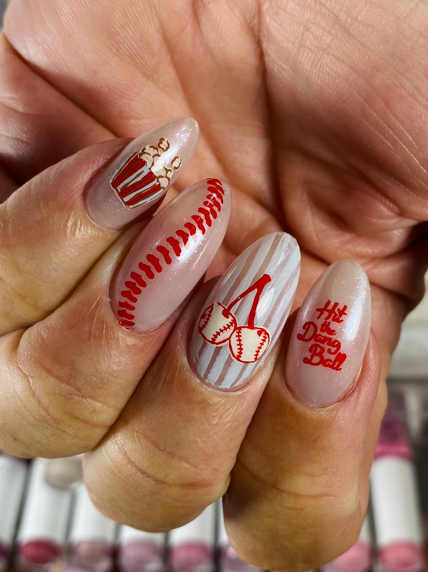Cherry Picked For The Game (CjS-416) Etched Nail Art Stamping Plate