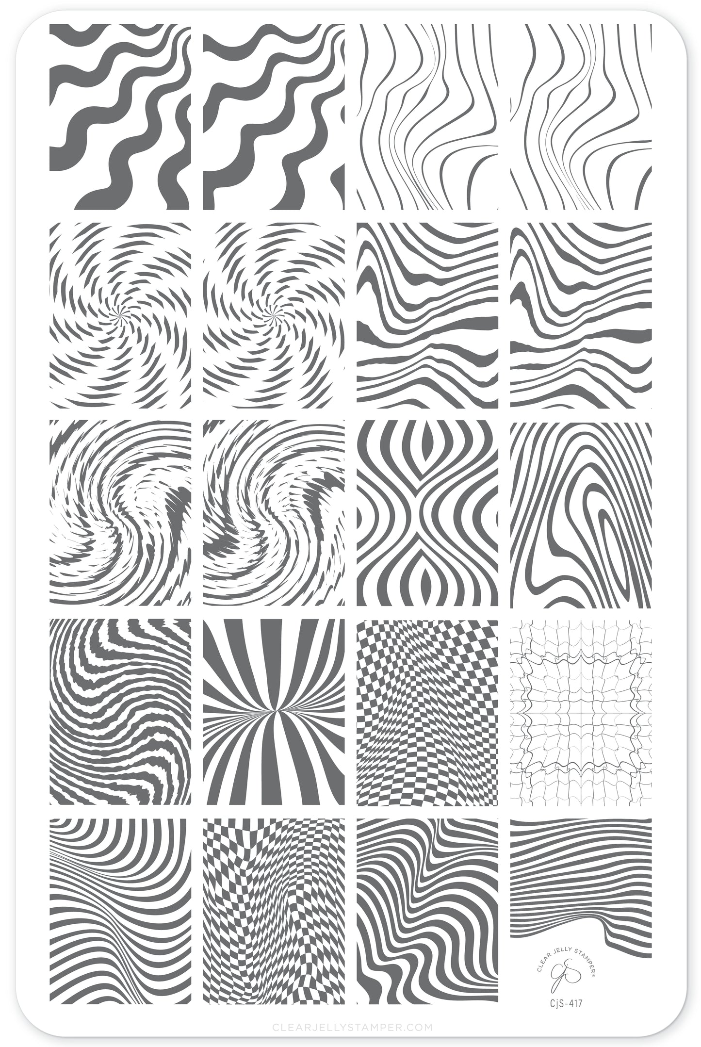 Color Me Trippy (CjS-417) Etched Nail Art Stamping Plate