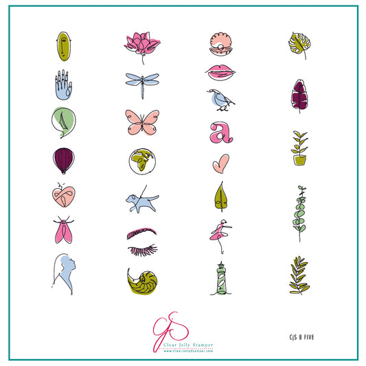 Beginner Edition (CjS-B-FIVE) Steel Nail Art Stamping Plate