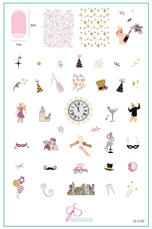 Best Year Yet (CjSH-102) Steel Nail Art Layered Stamping Plate