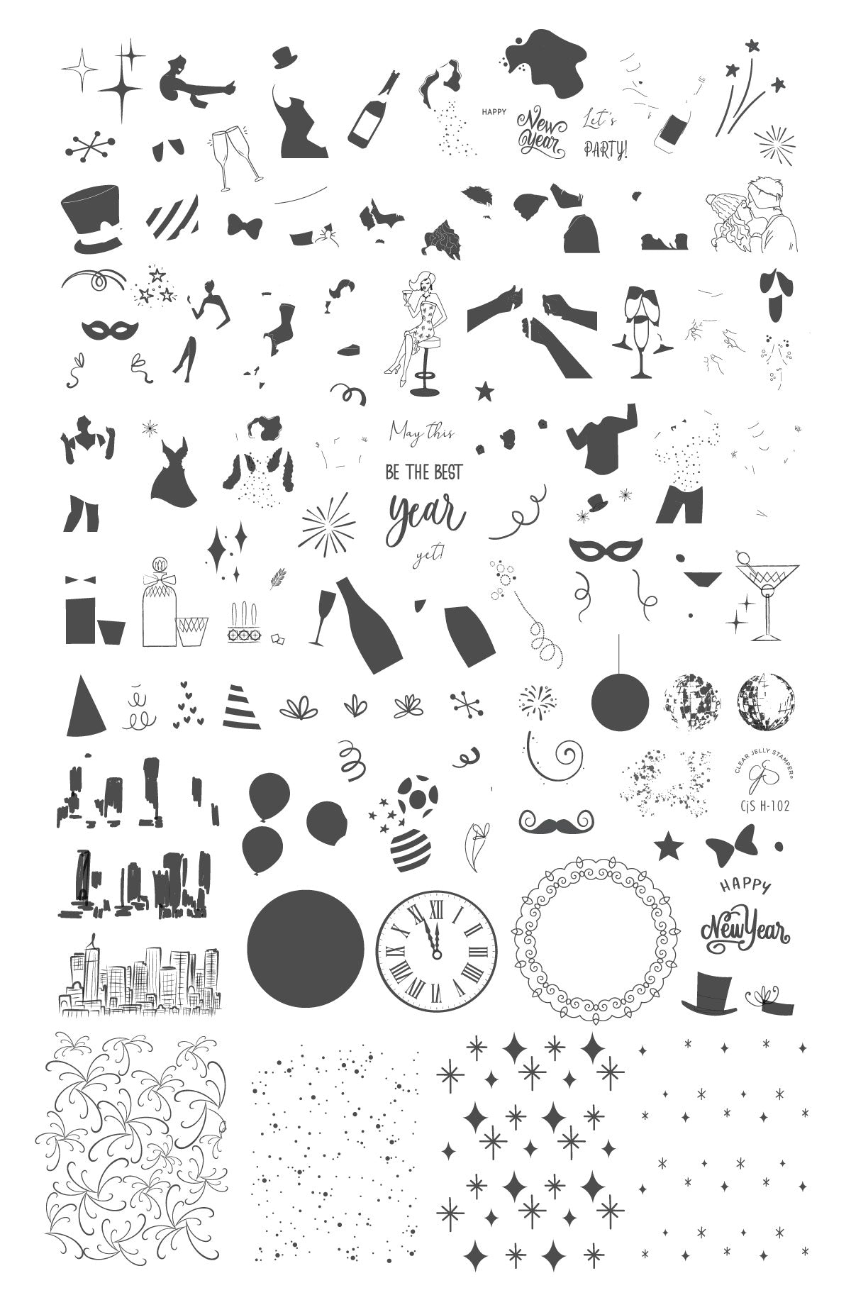 Best Year Yet (CjSH-102) Steel Nail Art Layered Stamping Plate