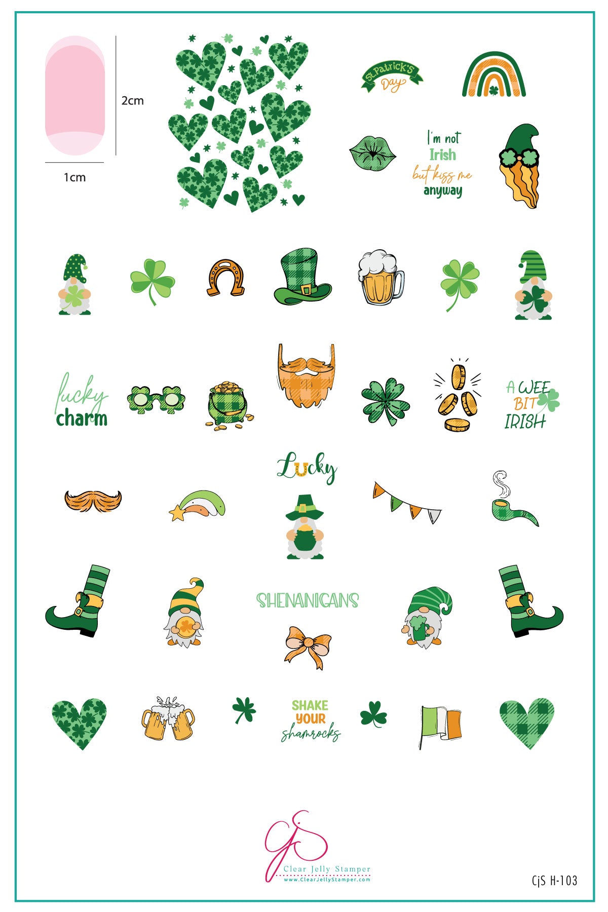 Shake Your Shamrocks (CjSH-103) Steel Nail Art Layered Stamping Plate