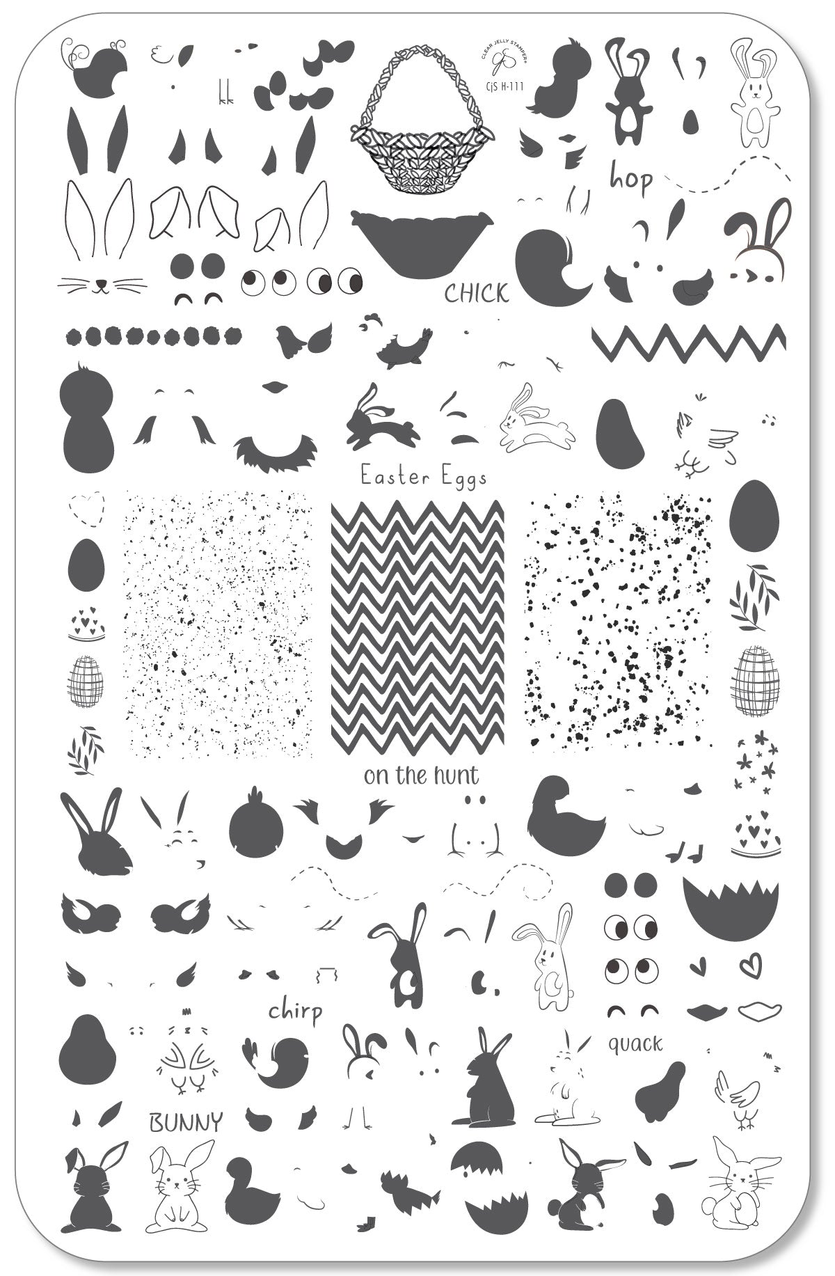 On the Hunt (CjSH-111) Steel Nail Art Layered Stamping Plate