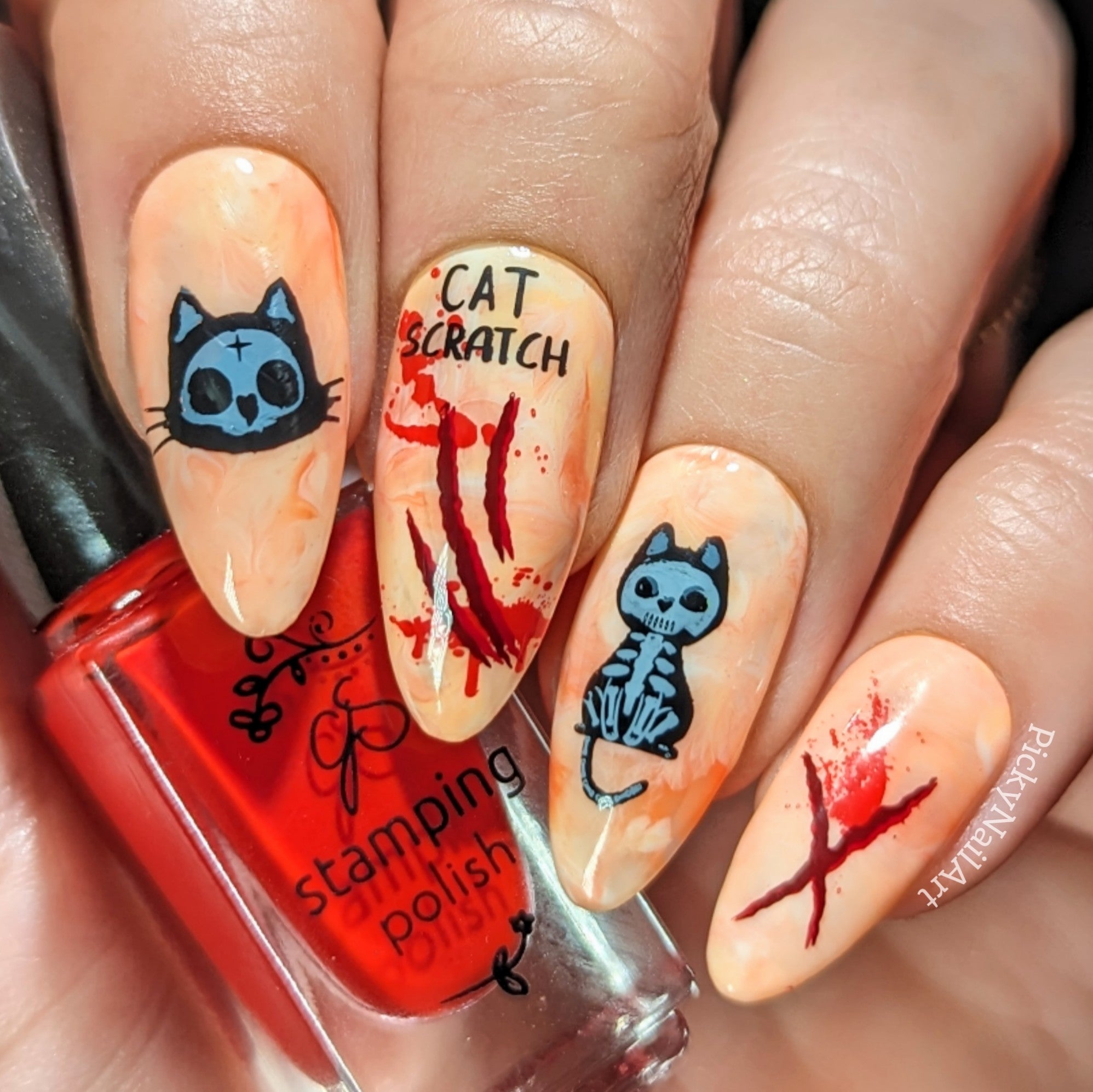 Cat-O-Ween (CjSH-96) Steel Nail Art Layered Stamping Plate