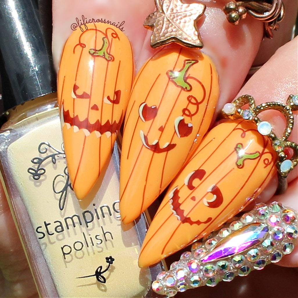 Watercolor Pumpkins (CjSH-99) Steel Nail Art Layered Stamping Plate