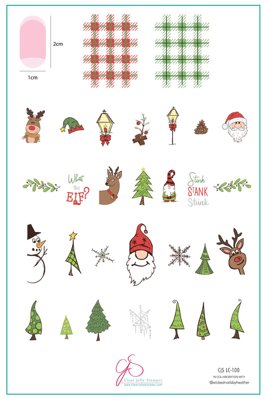 What the Elf? (CjSLC-100) Steel Nail Art Layered Stamping Plate
