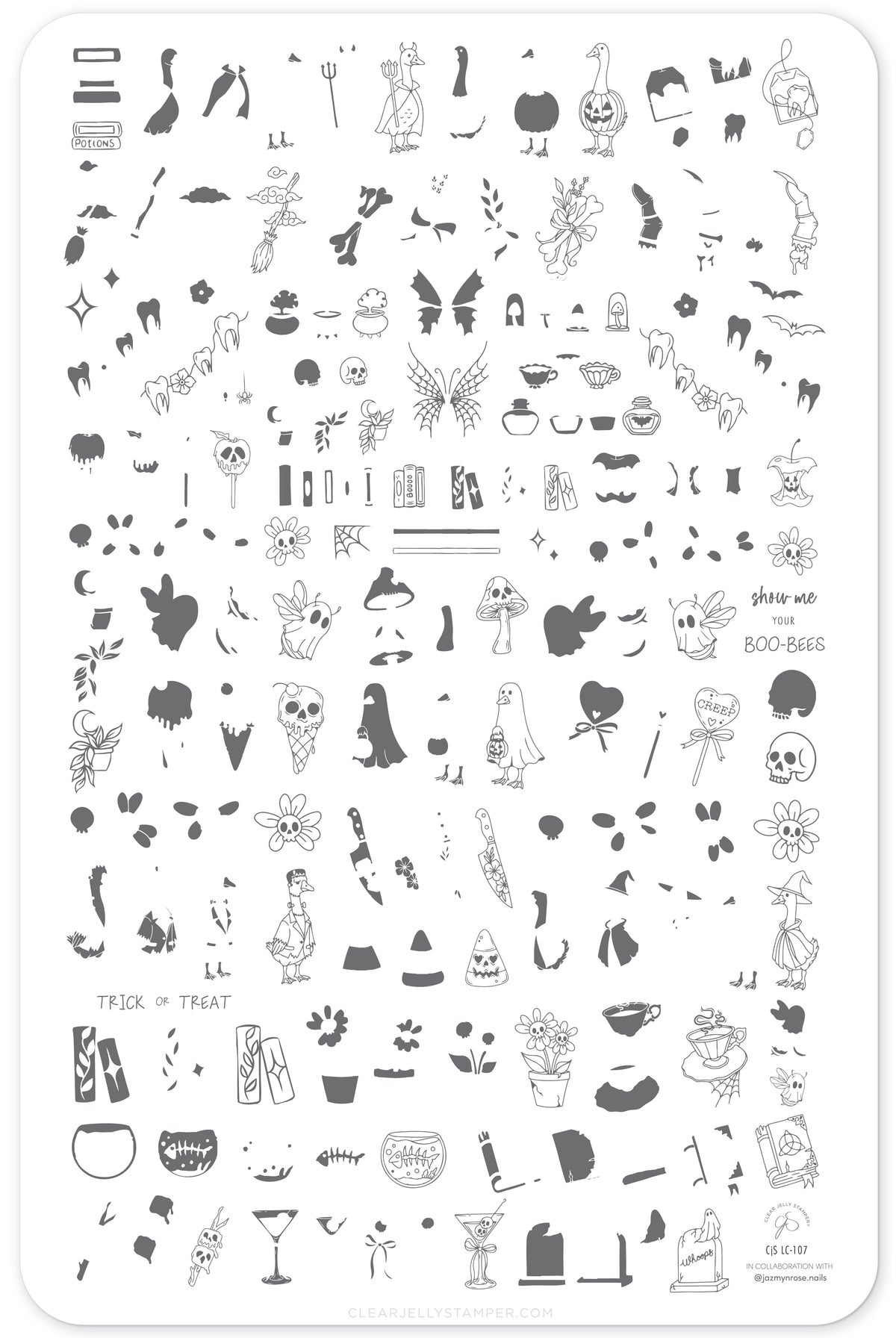 Honkus Pocus (CjSLC-107) Etched Nail Art Stamping Plate