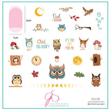 Owl is Good (CjSLC-96) Steel Nail Art Layered Stamping Plate