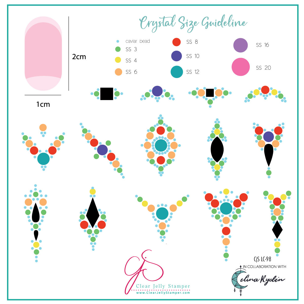 Celina Ryden - Crystal Application (CjSLC-98) Etched Nail Art Stamping Plate