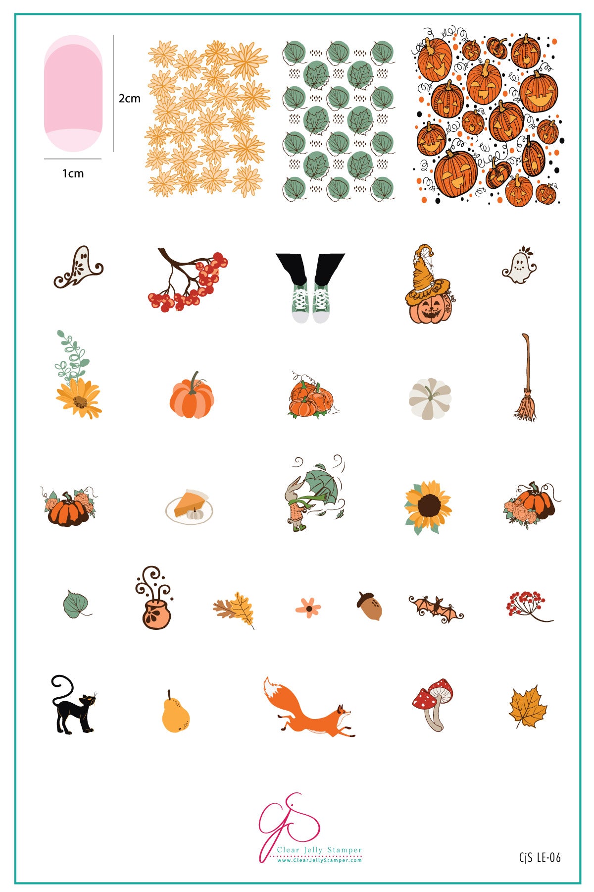 Harvest Glow (CjSLE-06) Steel Nail Art Layered Stamping Plate