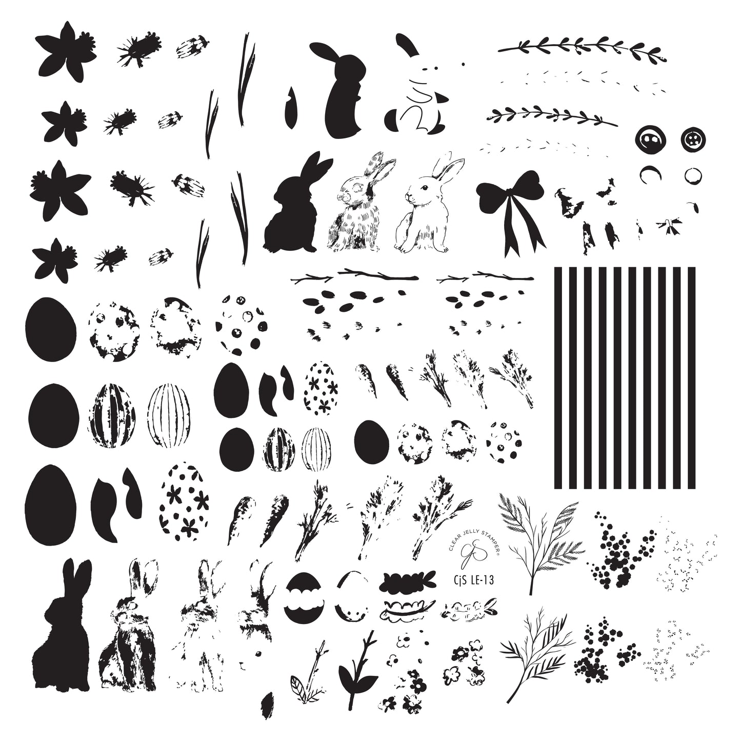 Hoppy Easter (CjSLE-13) Etched Nail Art Stamping Plate