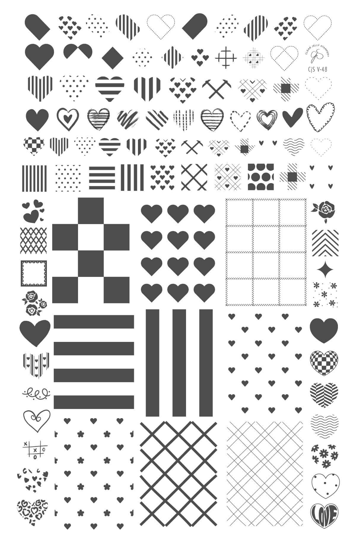 layered-nail-art-stamping-plate-with-designs-of-patchwork-hearts