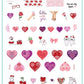 layered-nail-art-stamping-plate-inspo-card-with-colour-hearts-roses-lips-pugs-and-words-for-nail-art