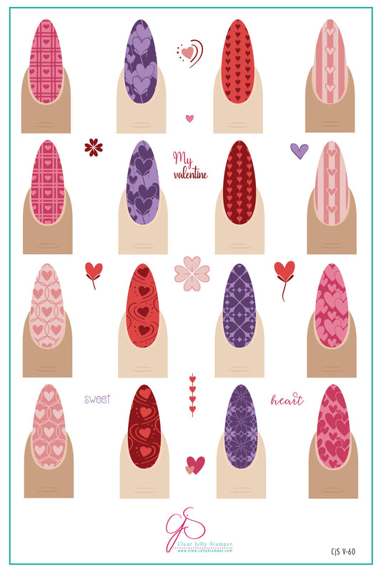 Heart to Heart (CjSV-60) Etched Nail Art Stamping Plate