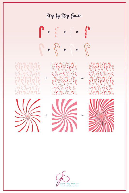 Peppermint Parade (CjSC-100) Etched Nail Art Stamping Plate