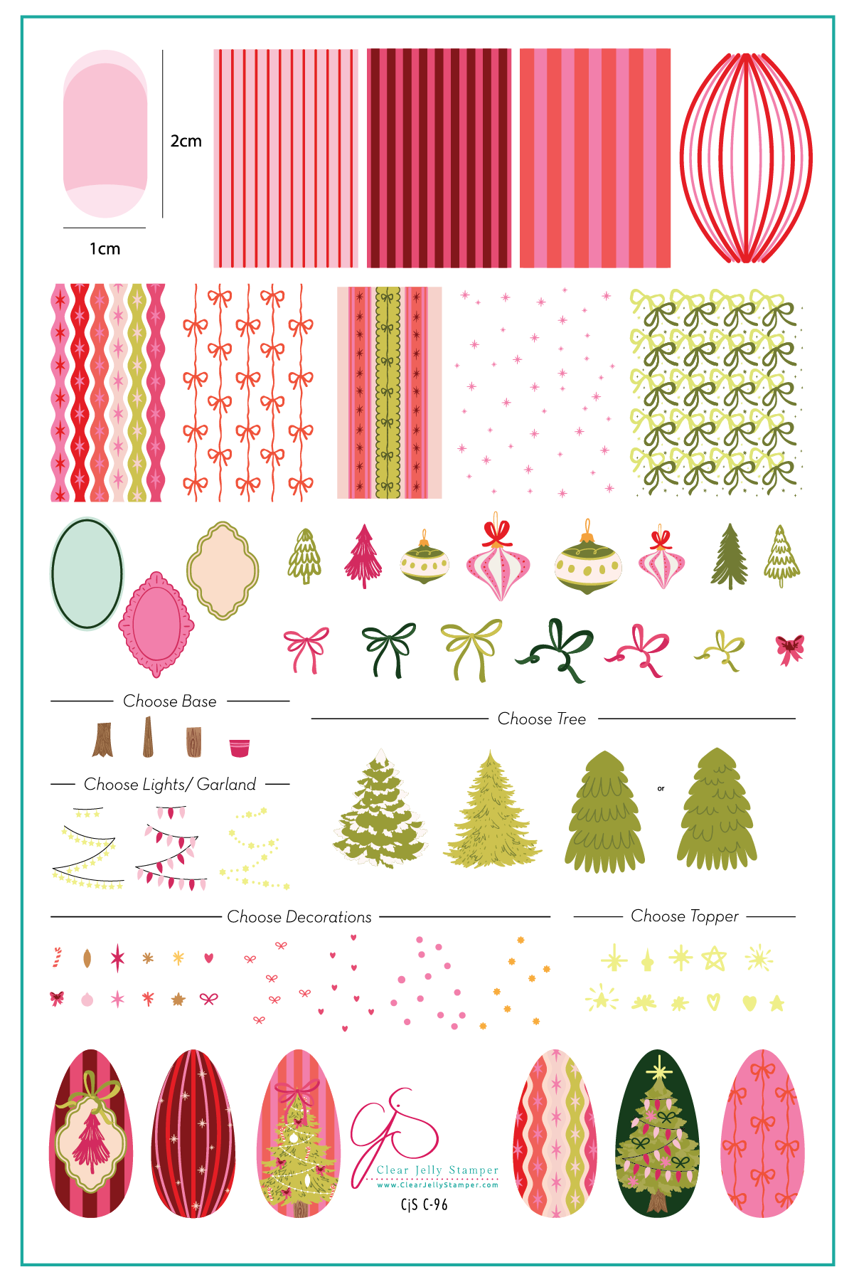 Vintage Chic Christmas (CjSC-96) Etched Nail Art Stamping Plate