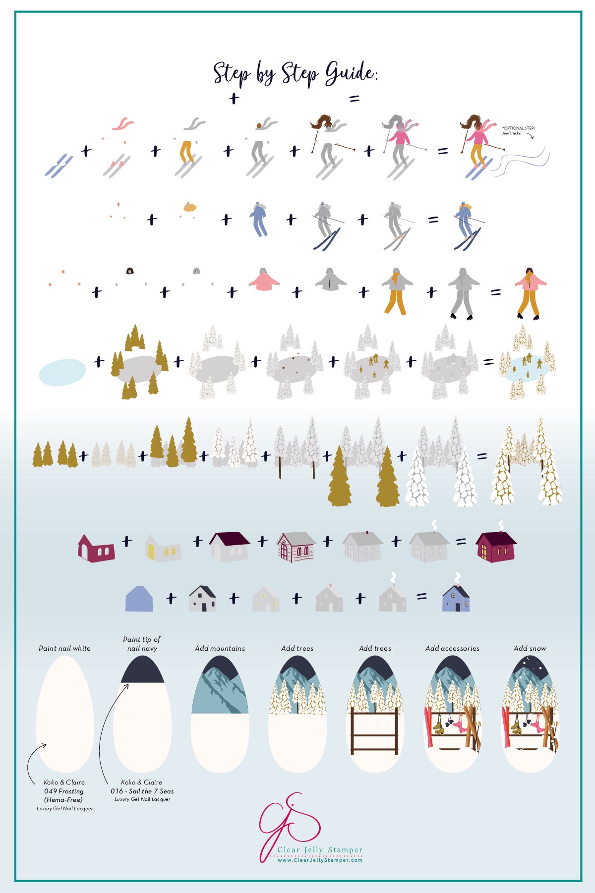 Tis the Ski-Son (CjSC-99) Etched Nail Art Stamping Plate