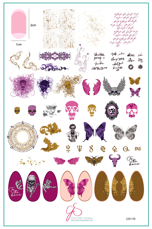 Macabre Muse (CjSH-128) Steel Nail Art Layered Stamping Plate