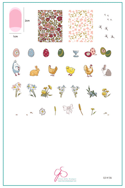 Easter on the Prairie (CjSH-136) Etched Nail Art Stamping Plate