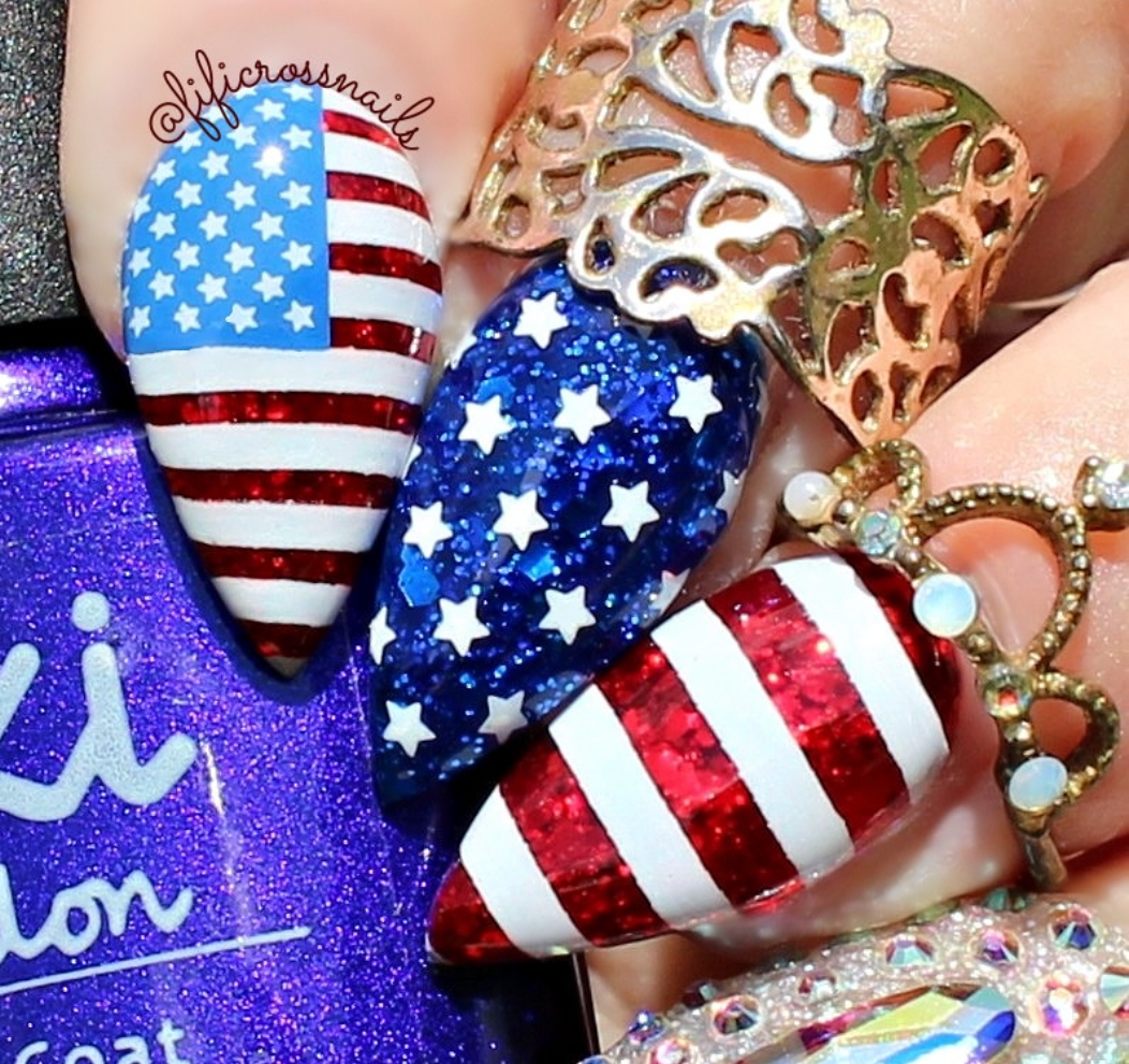 Stars, Stripes & Snacks (CjSH-139) Etched Nail Art Stamping Plate