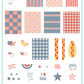 Stars, Stripes & Snacks (CjSH-139) Etched Nail Art Stamping Plate