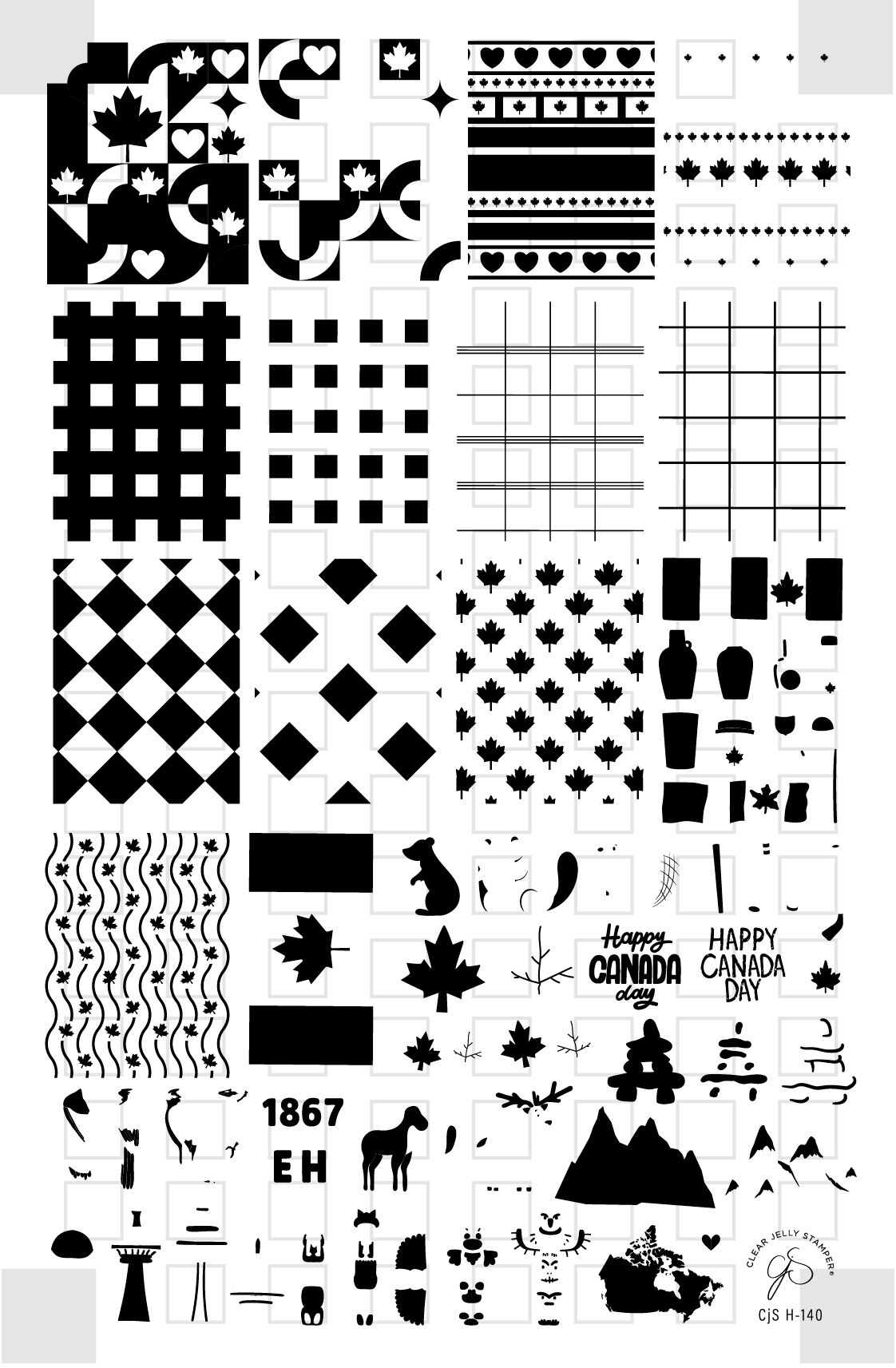 The Great Canadian Mix (CjSH-140) Etched Nail Art Stamping Plate