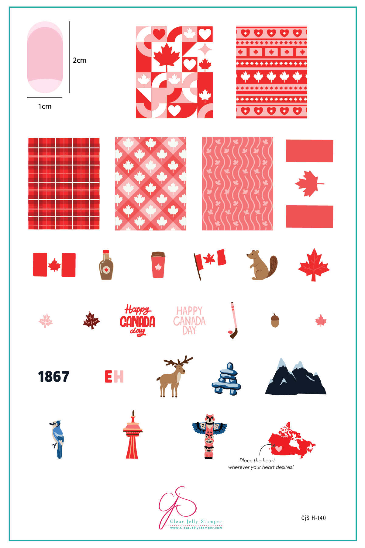 The Great Canadian Mix (CjSH-140) Etched Nail Art Stamping Plate