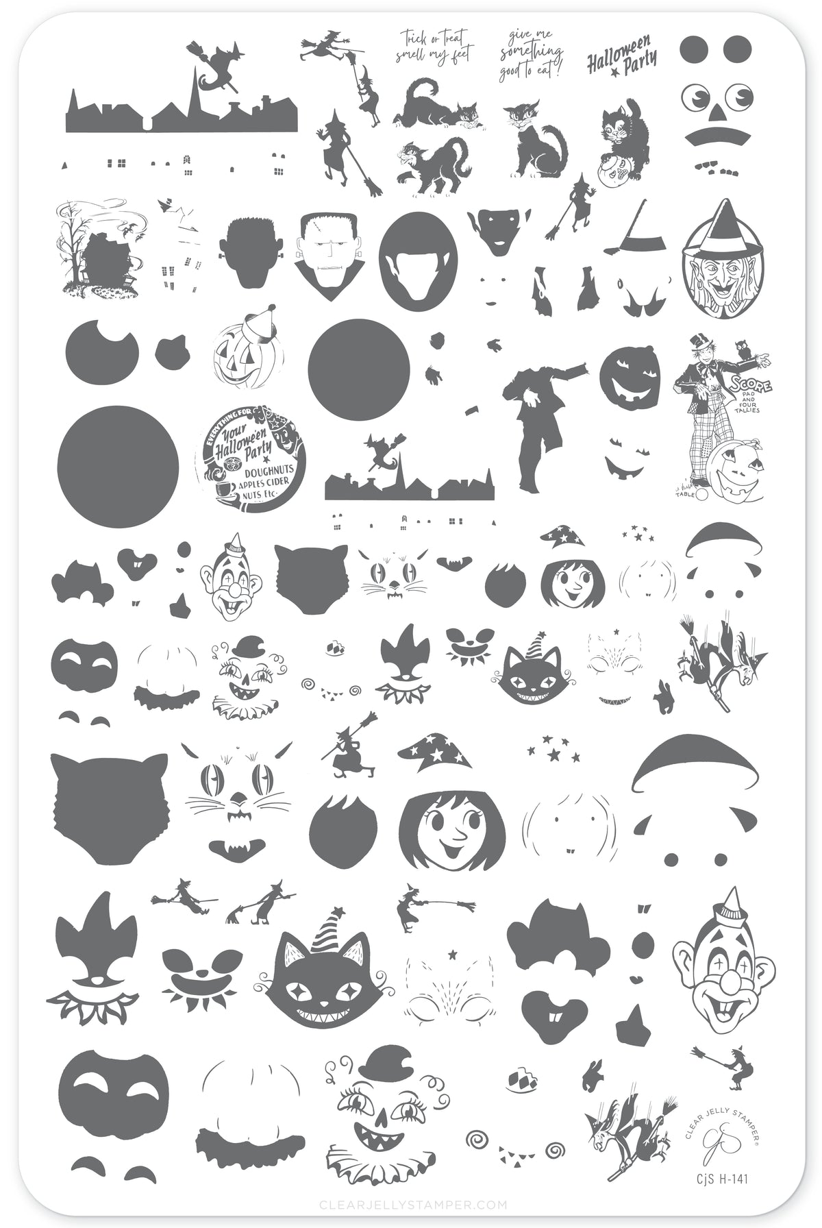 Halloween Party (CjSH-141) Etched Nail Art Stamping Plate