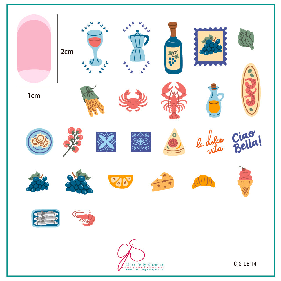 The Sweet Life (CjSLE-14) Etched Nail Art Stamping Plate