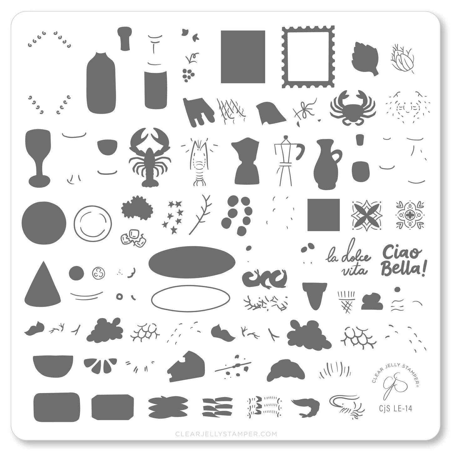 The Sweet Life (CjSLE-14) Etched Nail Art Stamping Plate