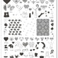 layered-nail-art-stamping-plate-with-hearts-roses-lips-pugs-and-words-for-nail-art