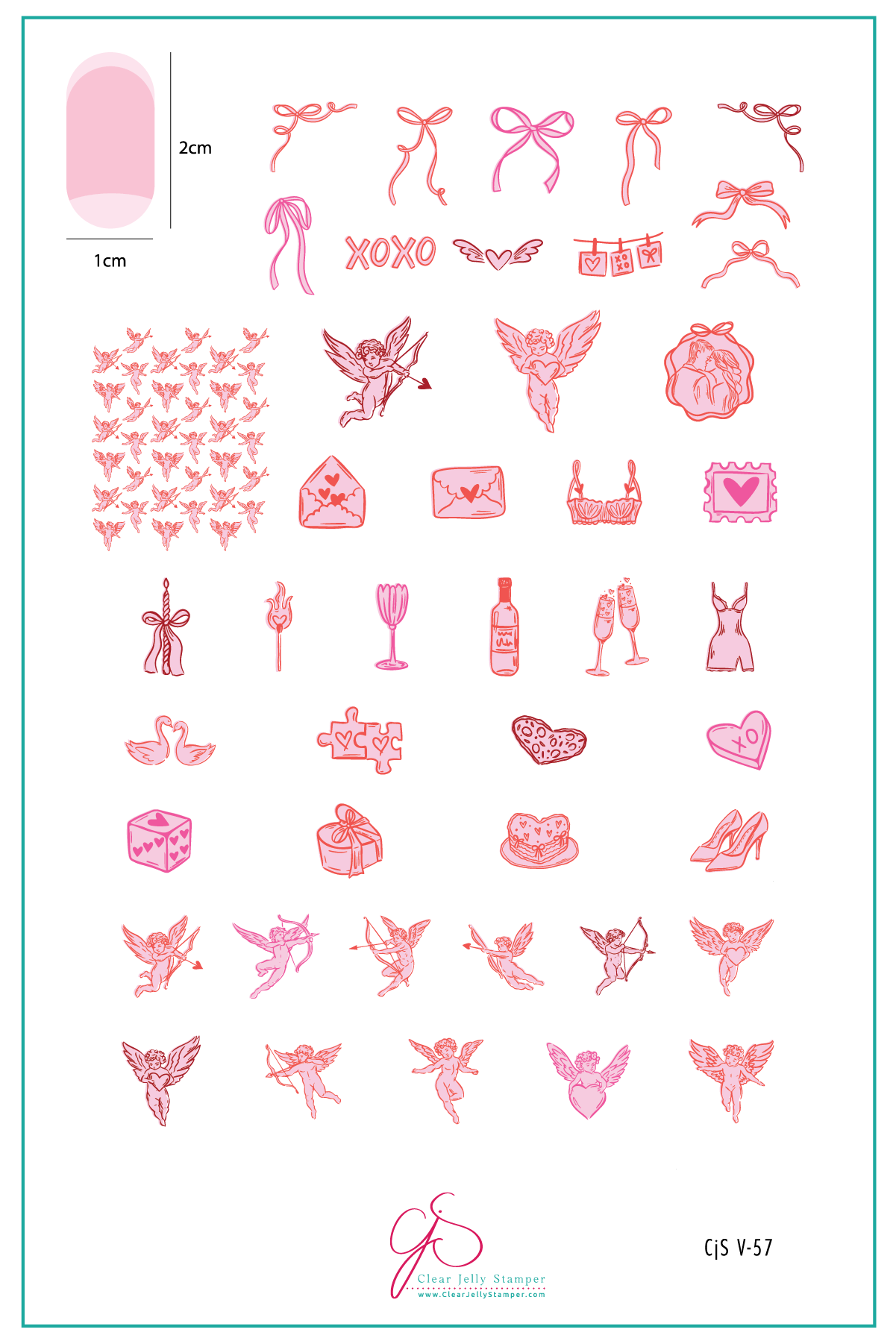 Cupid's Canvas (CjSV-57) Etched Nail Art Stamping Plate