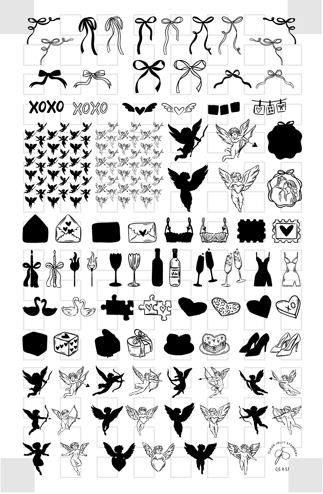 Cupid's Canvas (CjSV-57) Etched Nail Art Stamping Plate