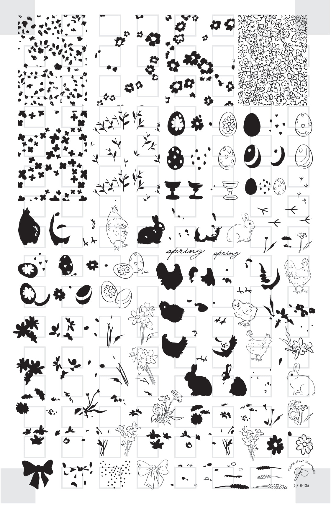 Easter on the Prairie (CjSH-136) Etched Nail Art Stamping Plate