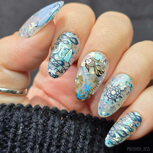 I Need Vitamin SEA (CjS-207) Steel Layered Nail Art Stamping Plate