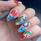 stunning-manicure-with-nail-art-designs-of-an-anchor-palm-tree-cactus-and-starfish