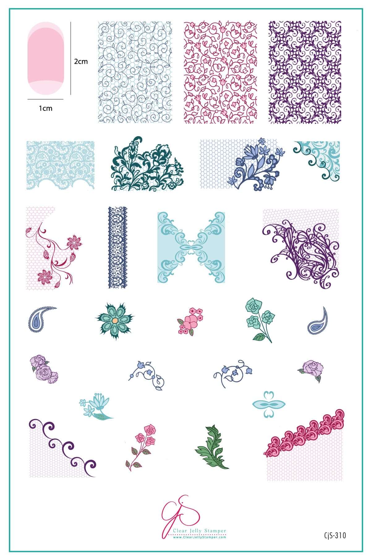 layered-nail-art-stamping-plate-inspo-card-showing-colorful-designs-of-flowers-delicate-lace-and-swirls