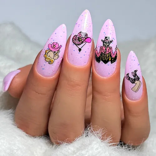stunning-manicure-showing-nail-art-designs-of-cowgirls-with-hats