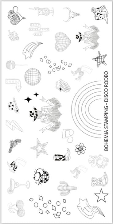 Disco Rodeo (BS-04) Steel Nail Art Stamping Plate