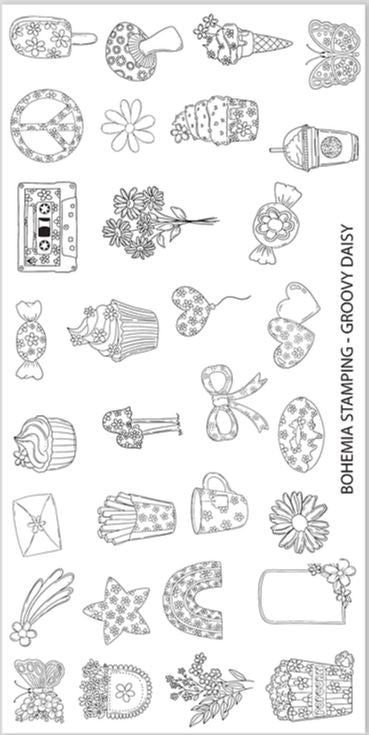 Groovy Daisy (BS-05) Steel Nail Art Stamping Plate