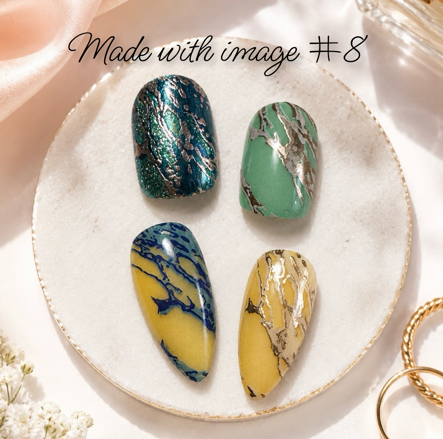 Marble Crush (CjS-405) Etched Nail Art Stamping Plate