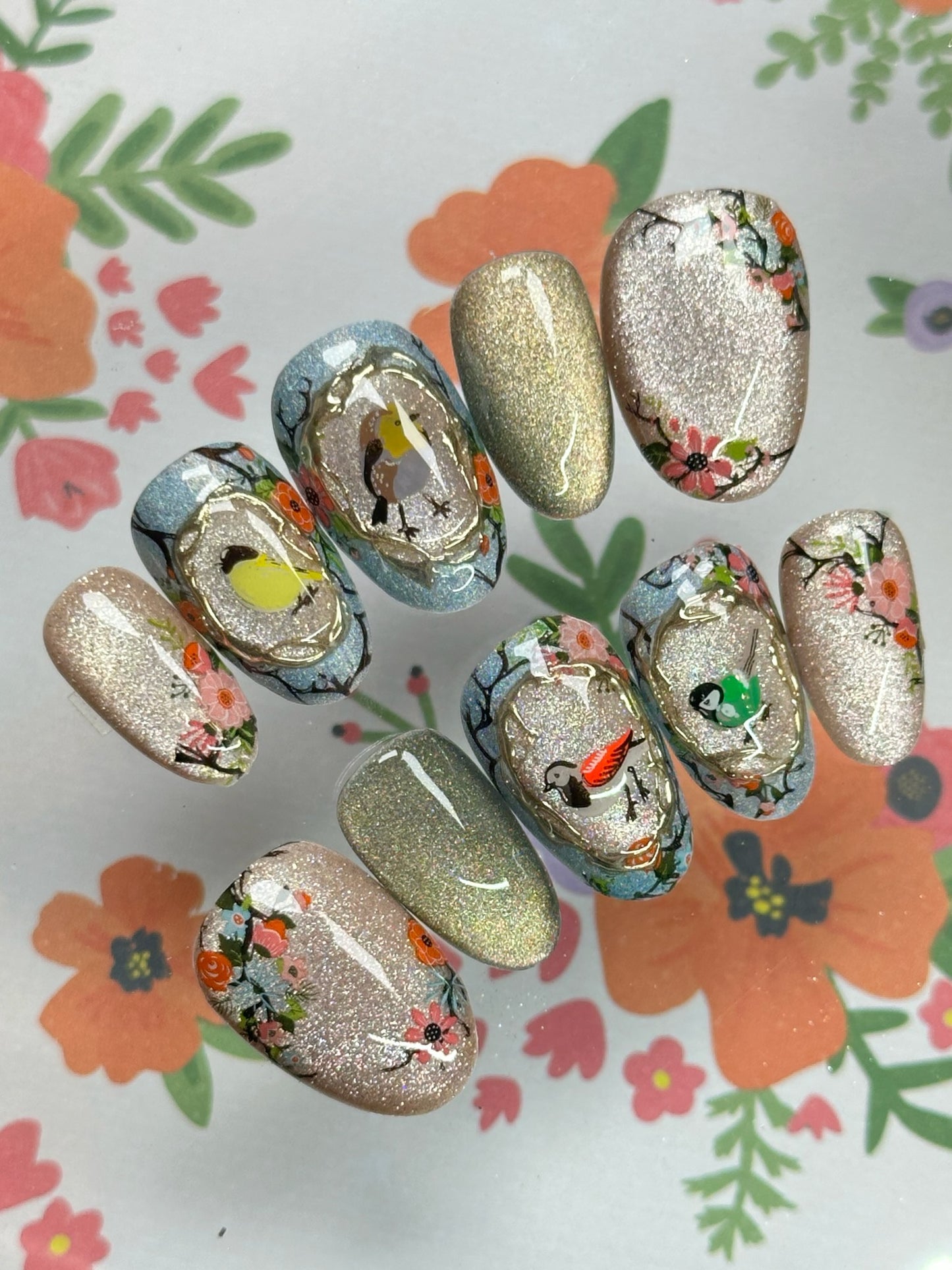 Talk Birdy To Me (CjSLC-103) Etched Nail Art Stamping Plate