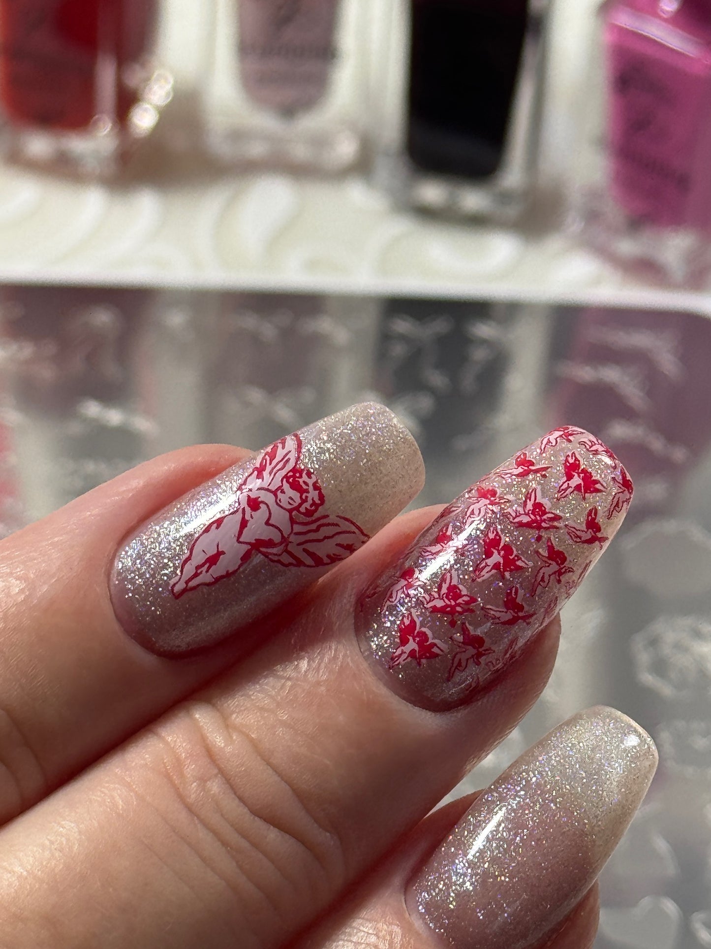 Cupid's Canvas (CjSV-57) Etched Nail Art Stamping Plate