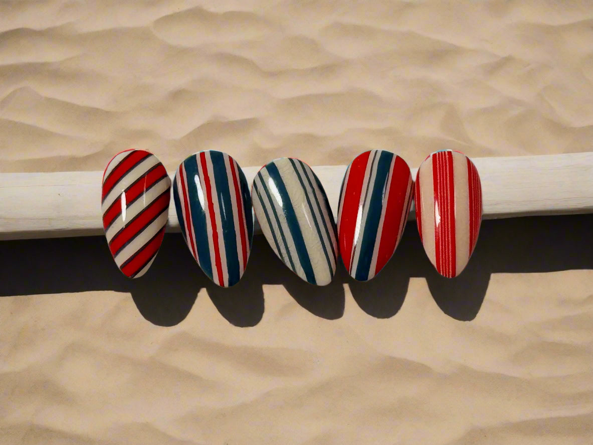 Cabana Stripes (CjS-388) Steel Nail Art Layered Stamping Plate