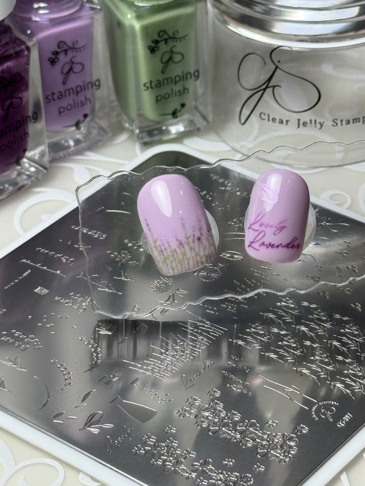 Lavender Grove (CjS-397) Etched Nail Art Stamping Plate