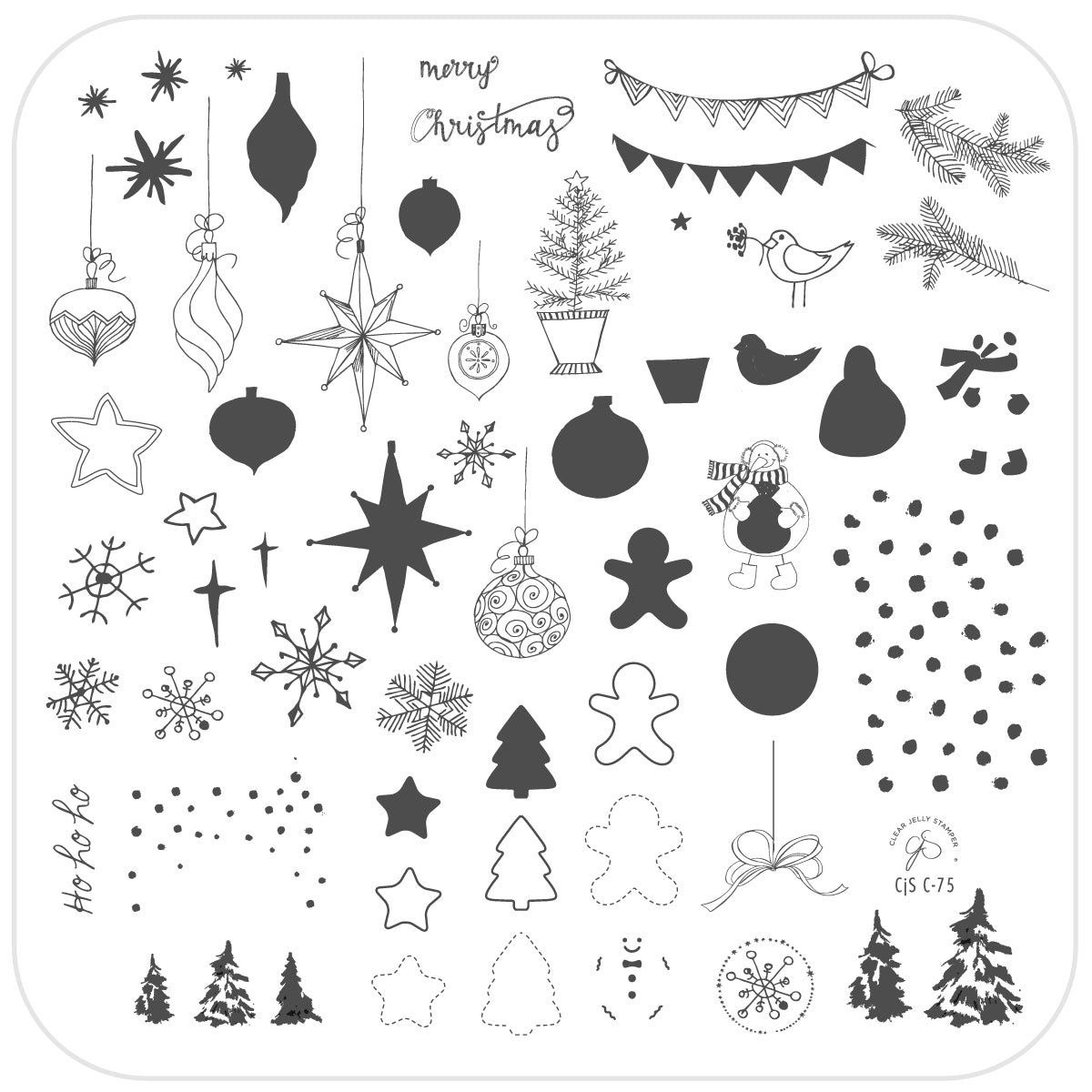 Patchwork Holiday (CjSC-75) Steel Nail Art Stamping Plate