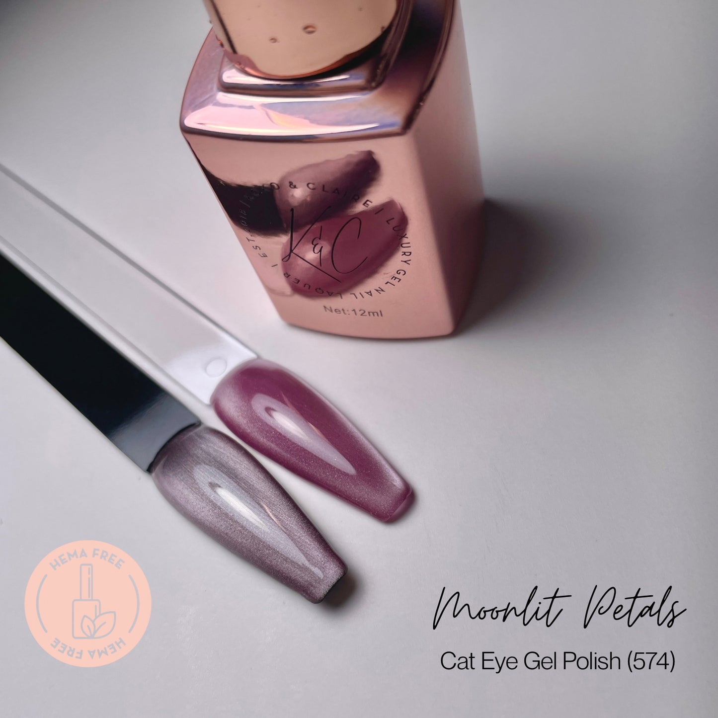 0574 Moonlit Petals (Hema-free) - KoKo & Claire Cateye Gel Polish