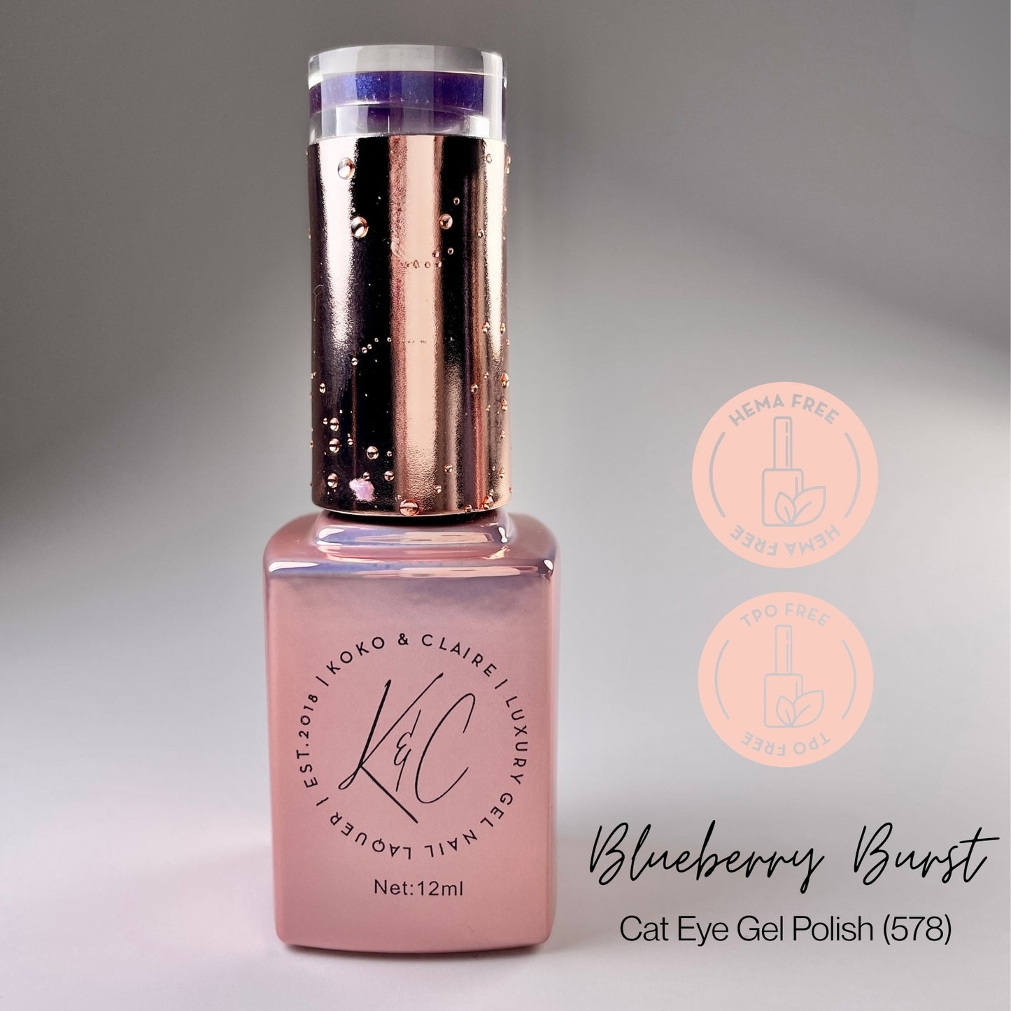 0578 Blueberry Brust (Hema-free) - KoKo & Claire Cateye Gel Polish